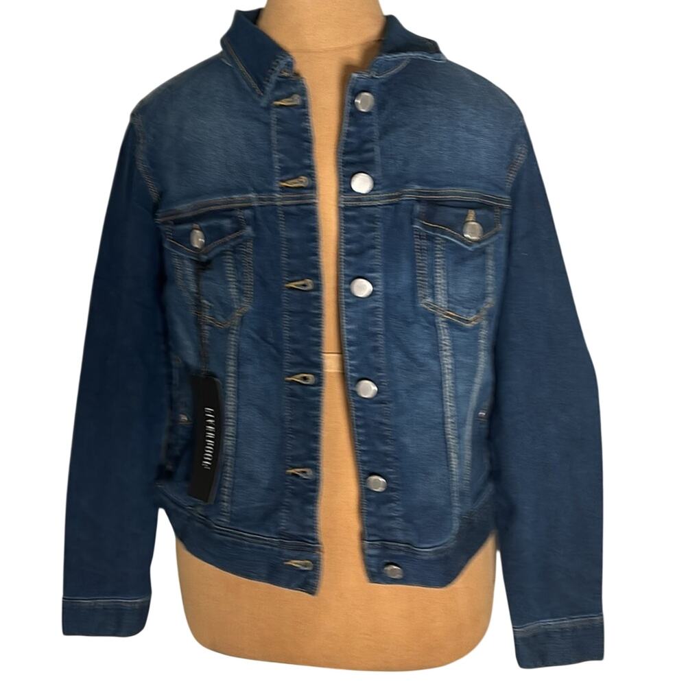 Liverpool Button-down Embroidered FitFabFun Denim Jacket M Festival Preppy NEW
